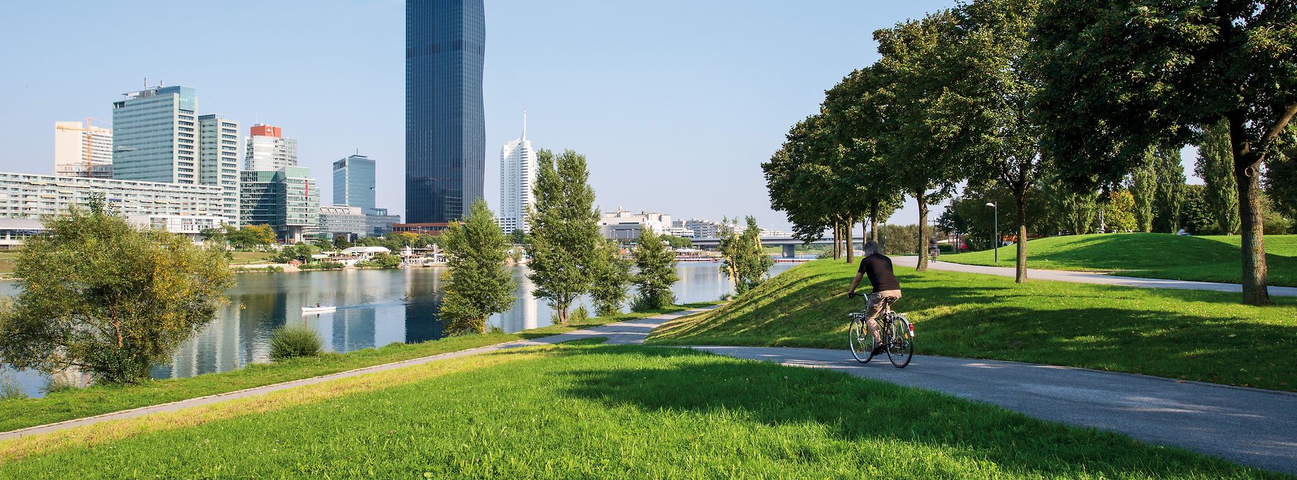 Radfahrer auf der Donauinsel